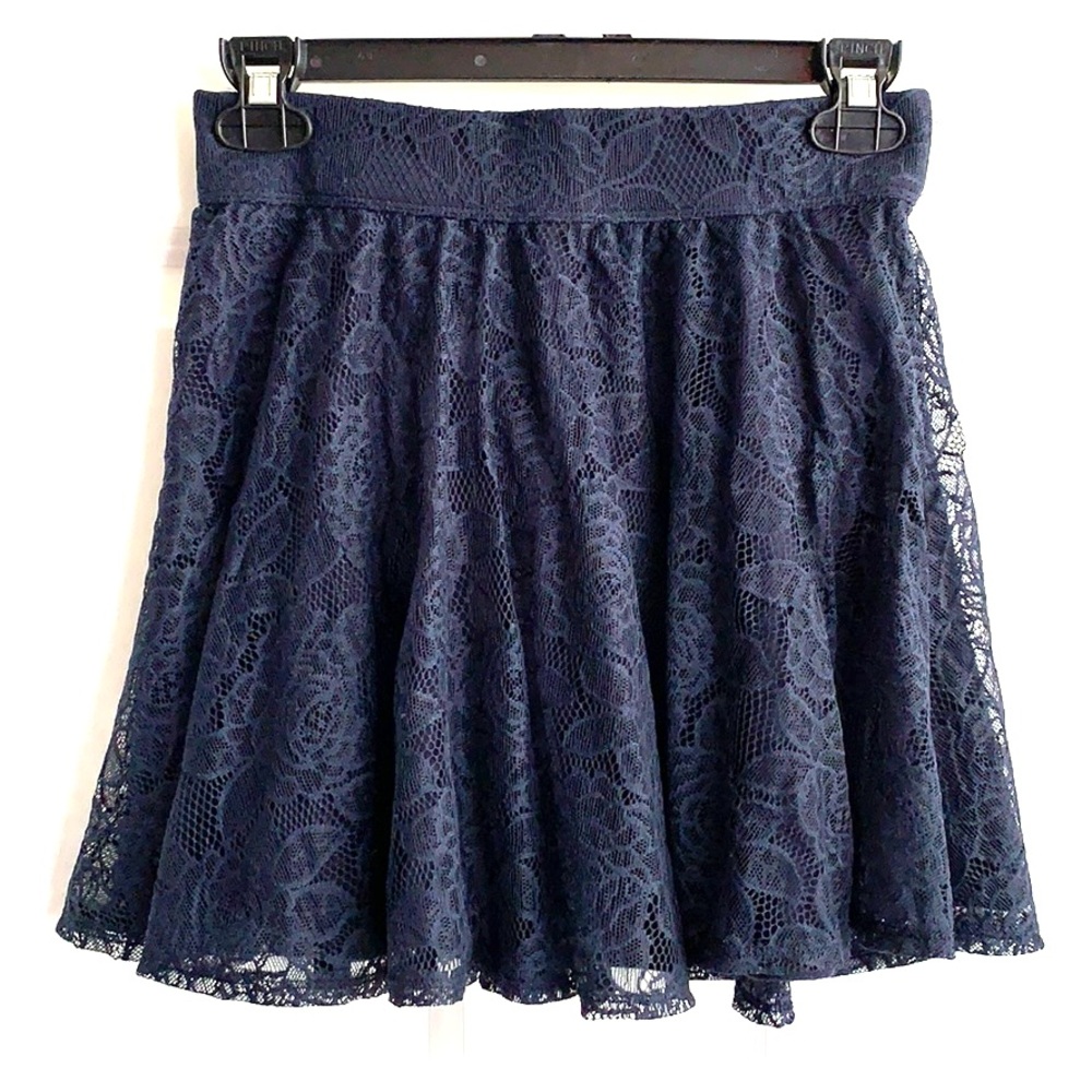 Elegant Navy Lace Skirt